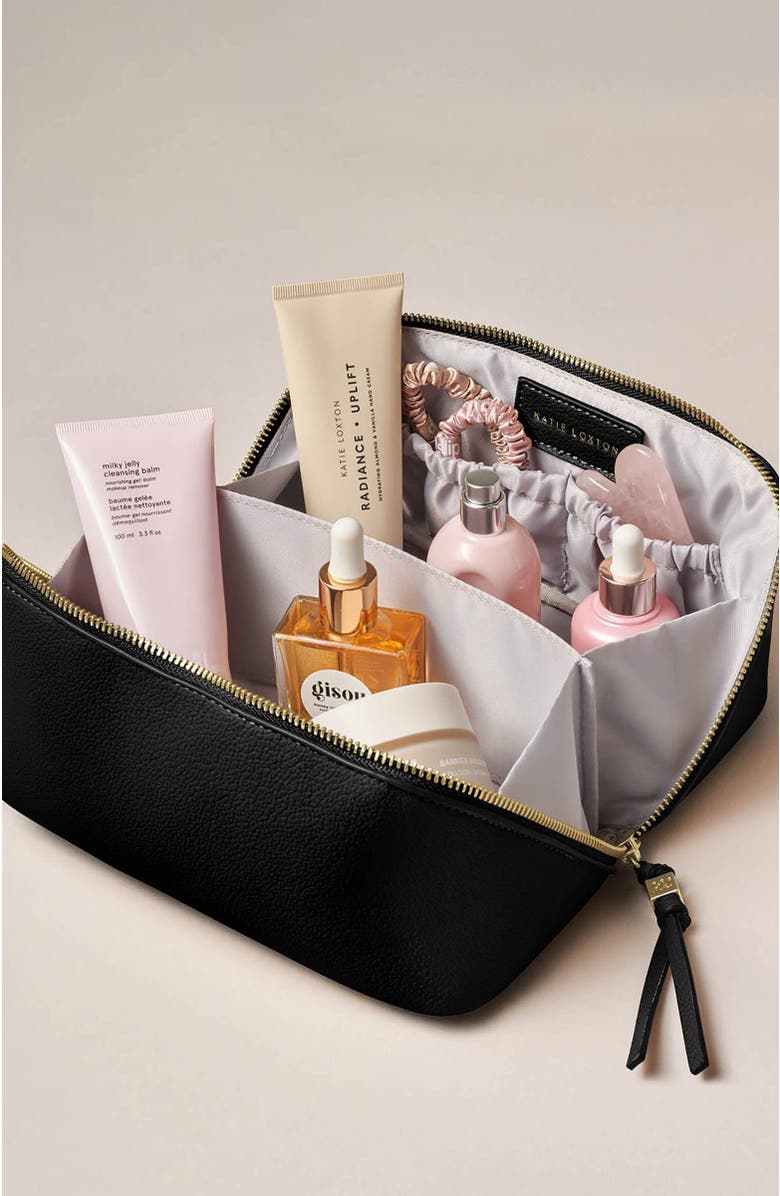 Katie Loxton Soho Medium Make Up / Wash Bag, Alternate, color, Black