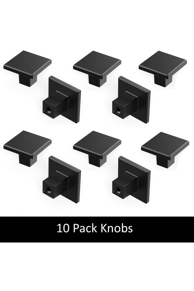 Cabinet Knobs 10Pk, Alternate, color, Black