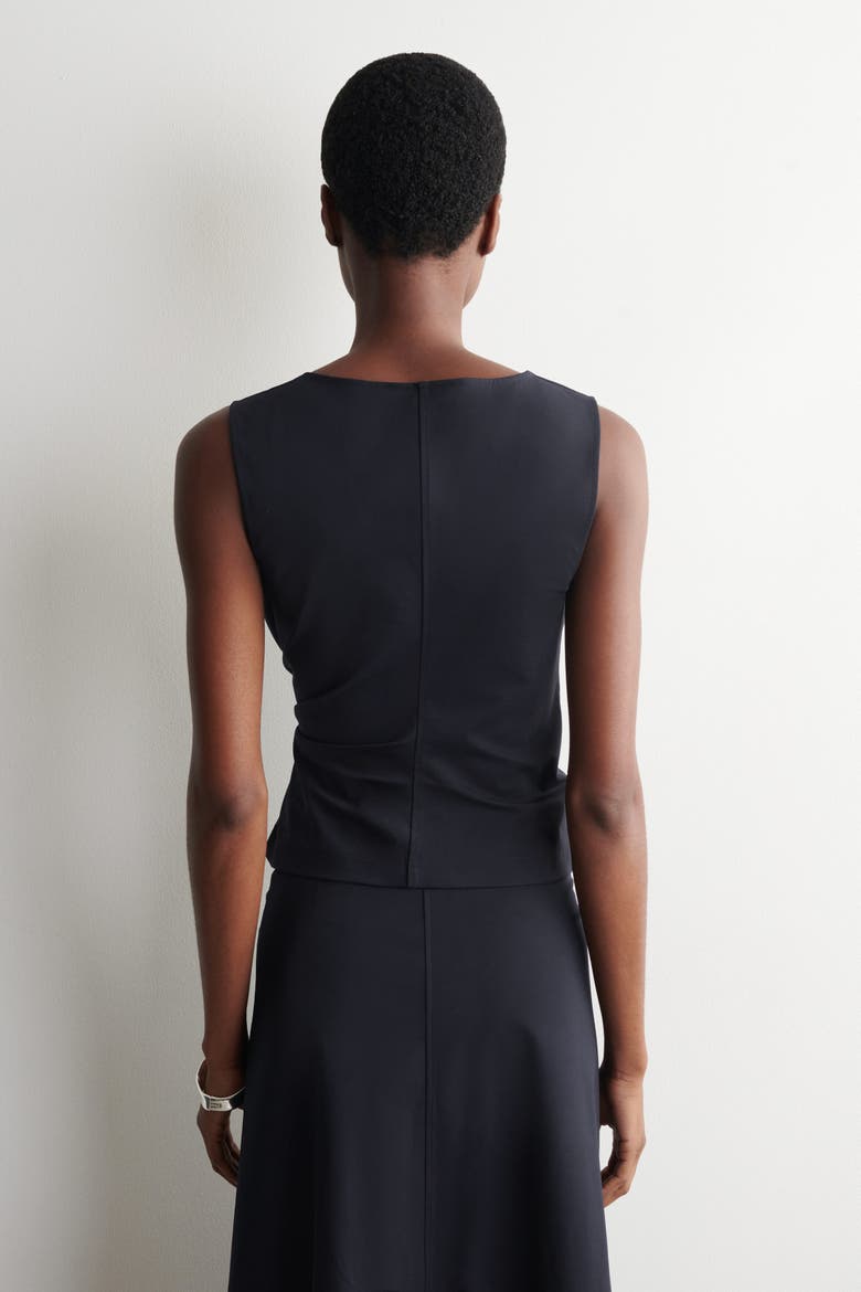 Twist-Detail Jersey Top, Alternate, color, NAVY