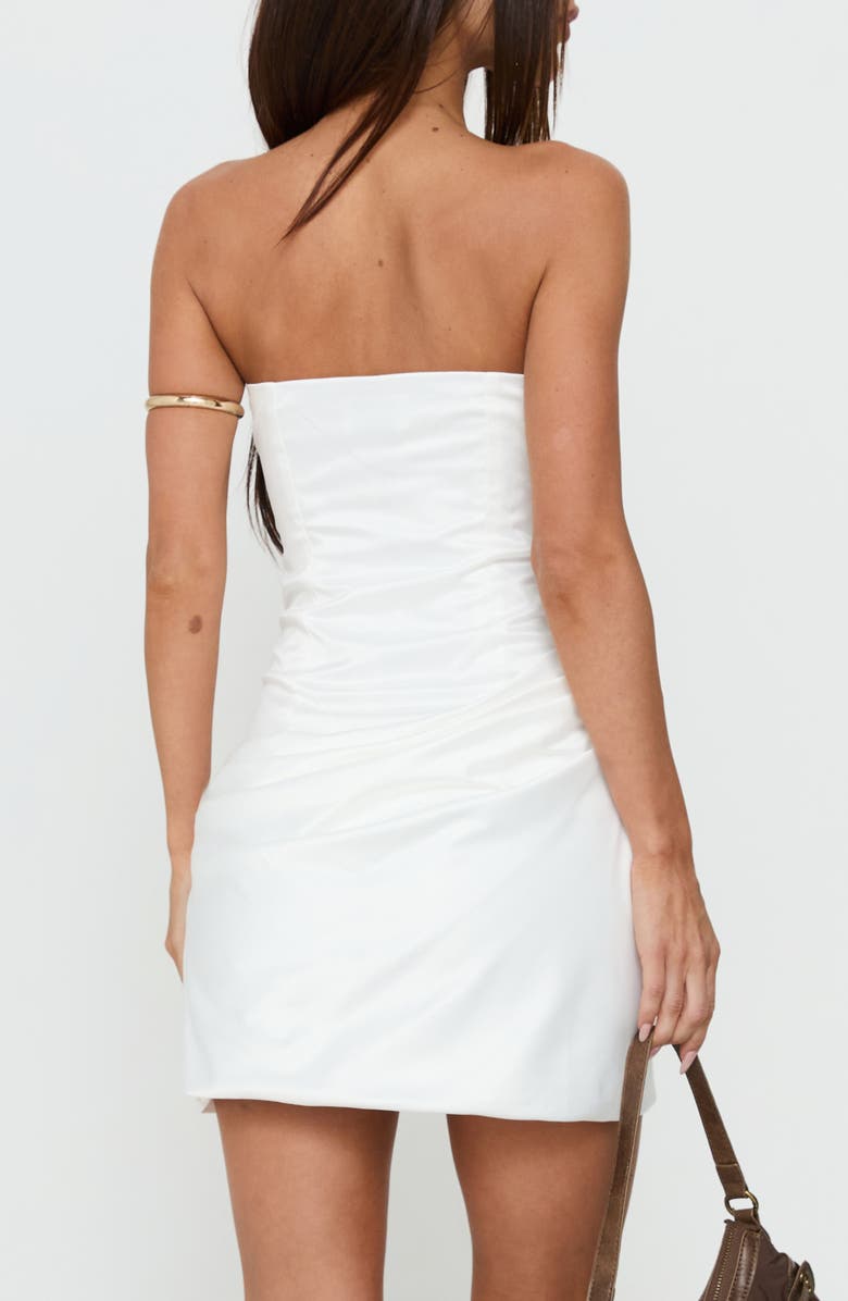 Princess Polly Annibella Ruched Strapless Minidress, Alternate, color, White
