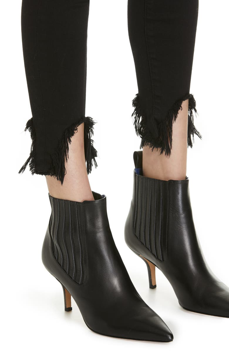 FRAME Le High Shredded Curved Hem Skinny Jeans, Alternate, color,