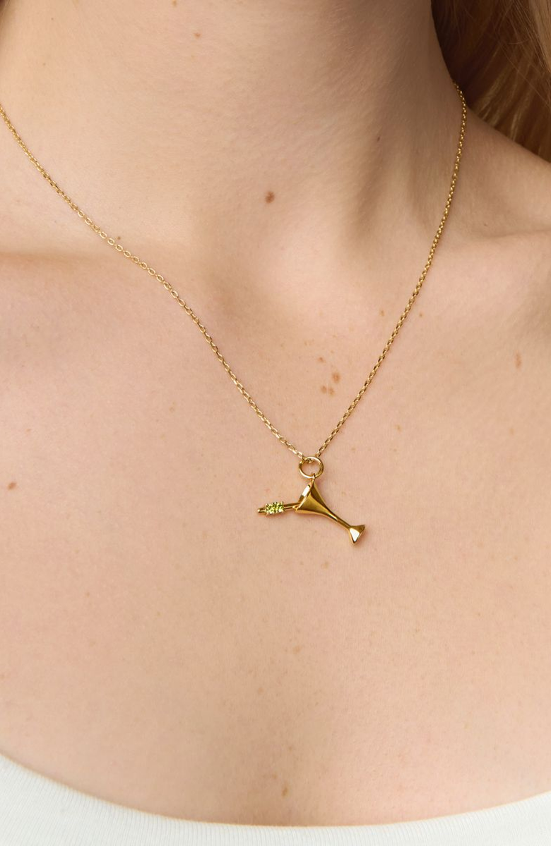 Little Sky Stone Martini Charm Necklace, Alternate, color, Gold