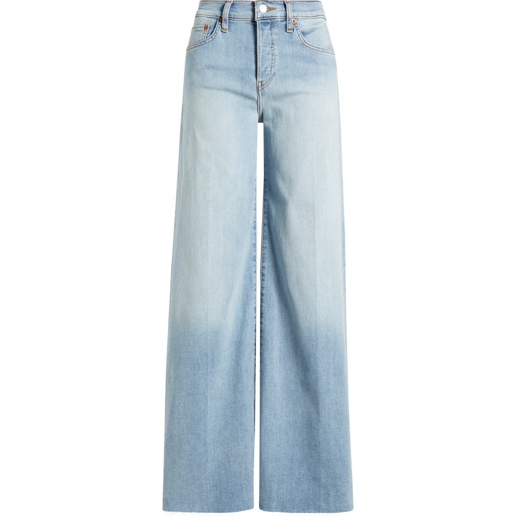 Re/done Mid Rise Wide Leg Palazzo Jeans In Cielito In Cielito