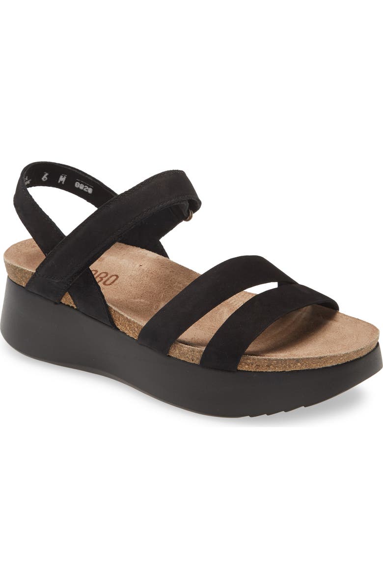 Munro Juniper Sandal, Main, color, Black Nubuck