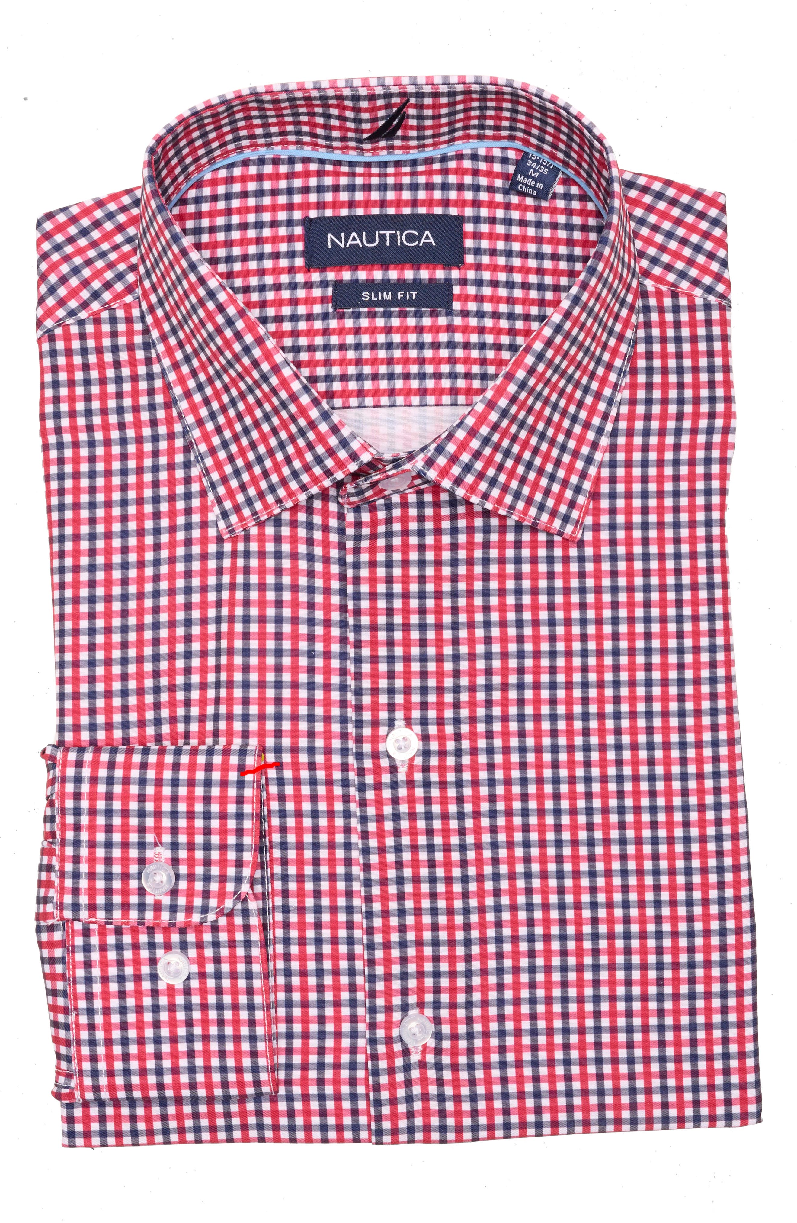 Nautica Slim Fit Check Print Dress Shirt