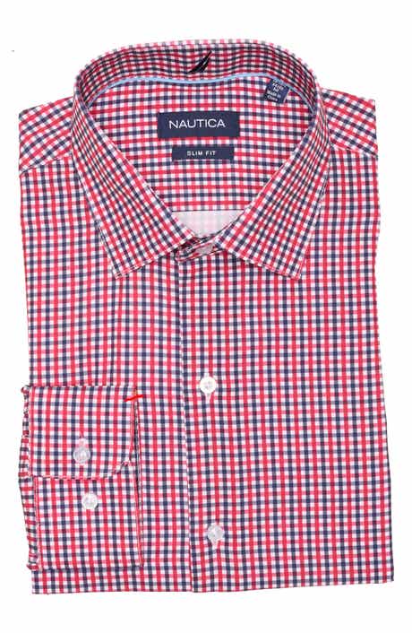 Nautica Slim Fit Check Print Dress Shirt