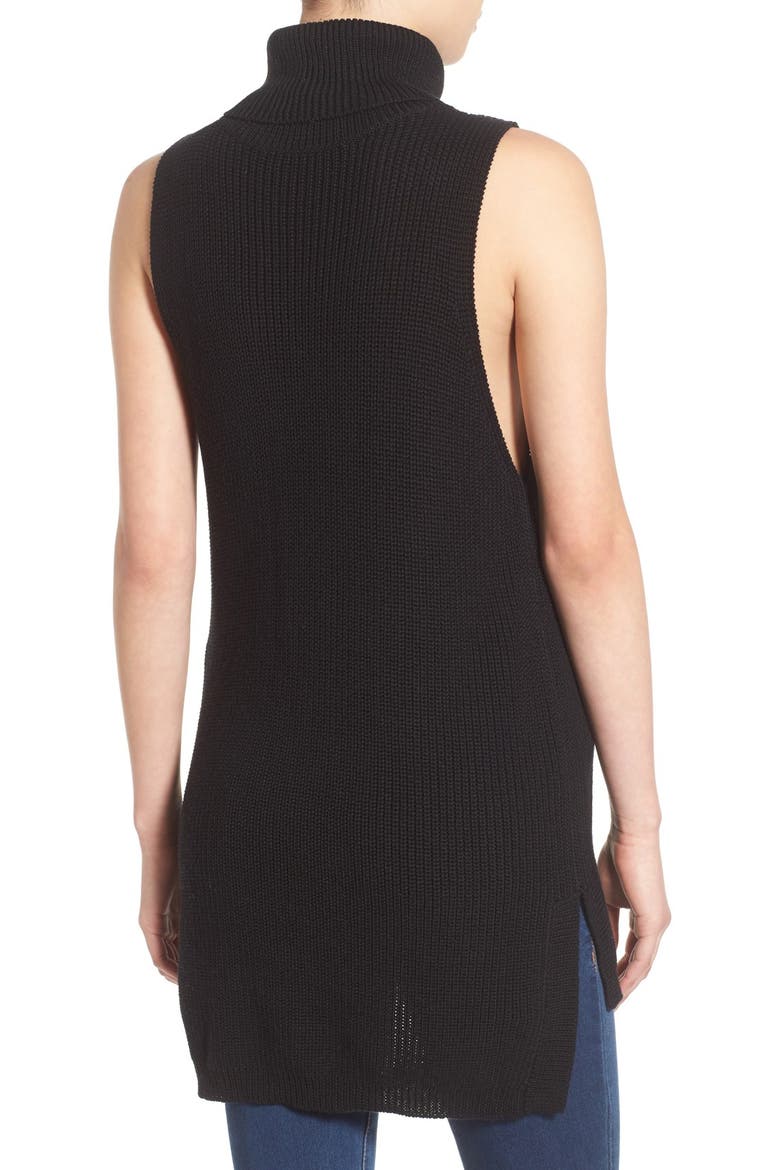 Sleeveless Turtleneck Sweater, Alternate, color, BLACK