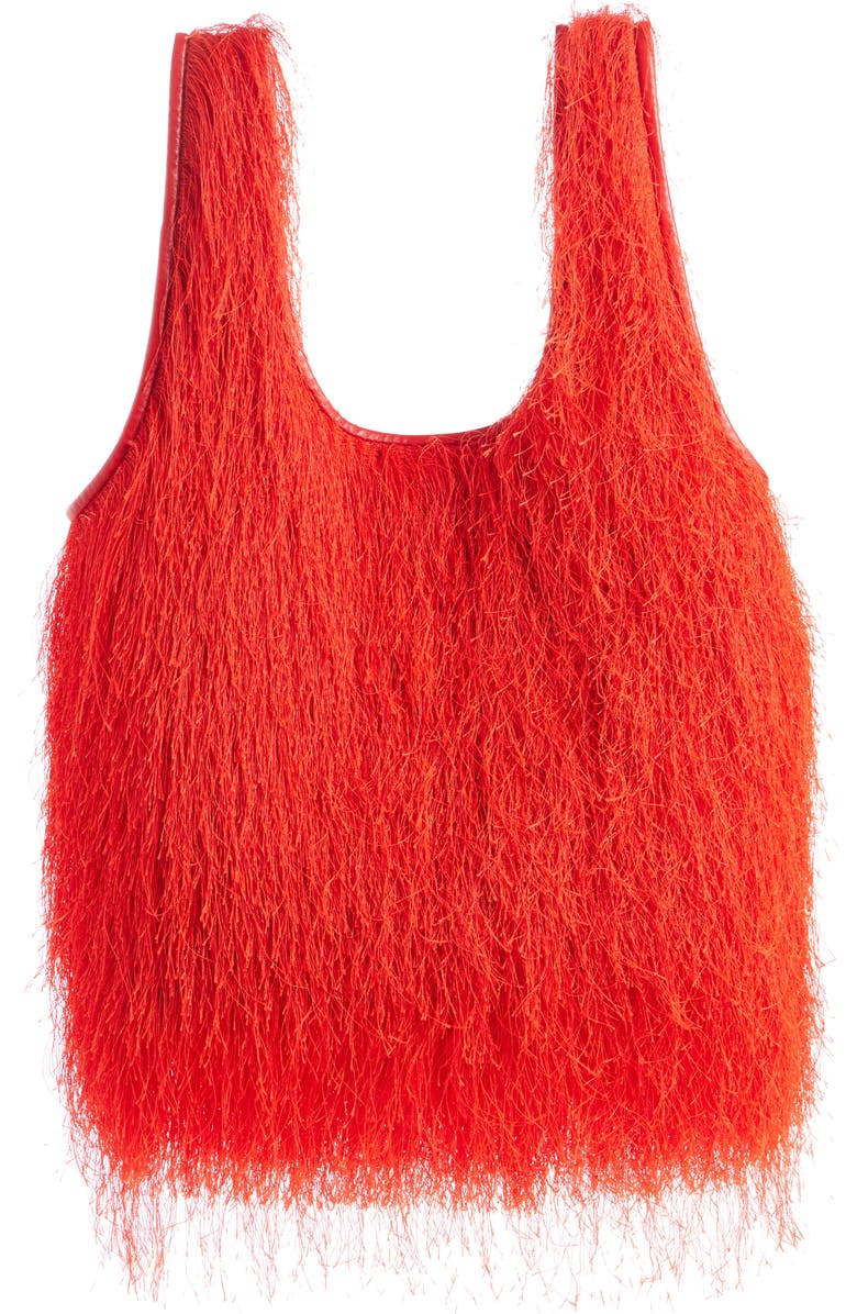 Dries Van Noten Marche Fringe Tote, Alternate, color, 352 Red