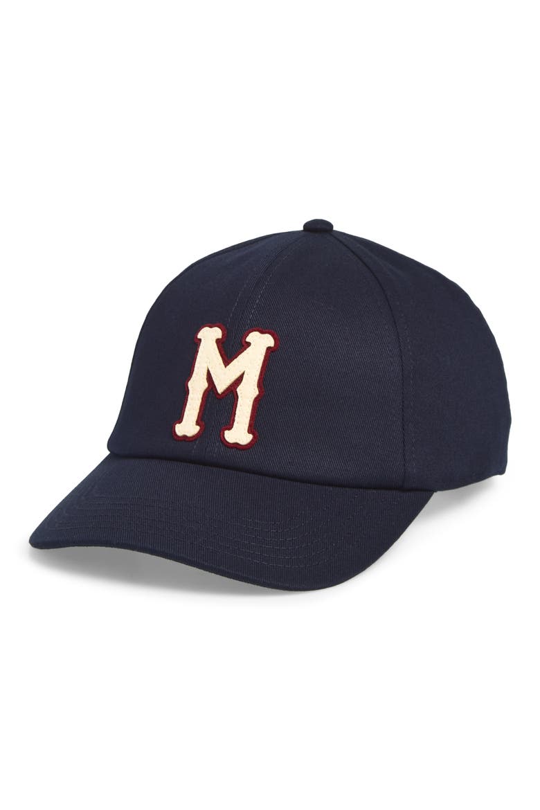 Monogram Patch Adjustable Baseball Cap, Main, color, OBSIDIAN BLUE