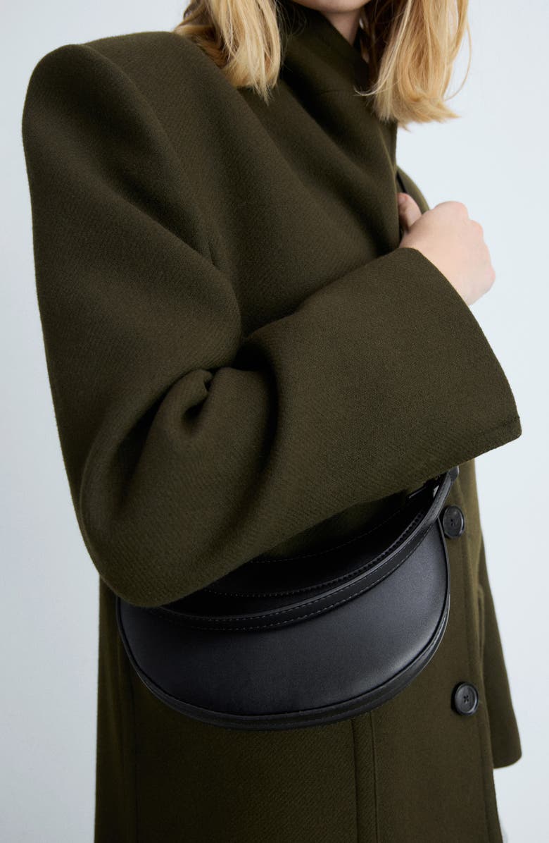 MANGO Oval Faux Leather Shoulder Bag, Alternate, color,