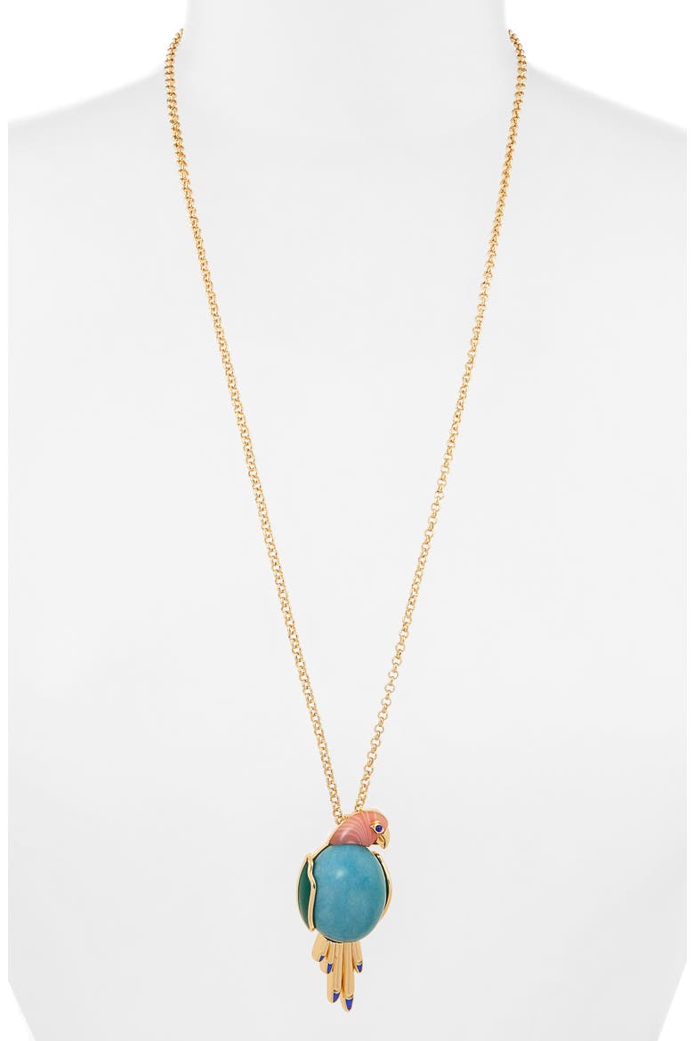 Eileen Parrot Convertible Brooch & Pendant Necklace, Alternate, color, CLEMENTINE TURQUOISE