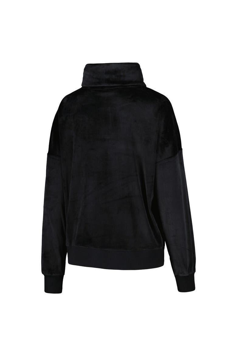 Women's DKNY Sport  Black Carolina Panthers Deliliah Rhinestone Funnel Neck Pullover Sweatshirt, Alternate, color, Black
