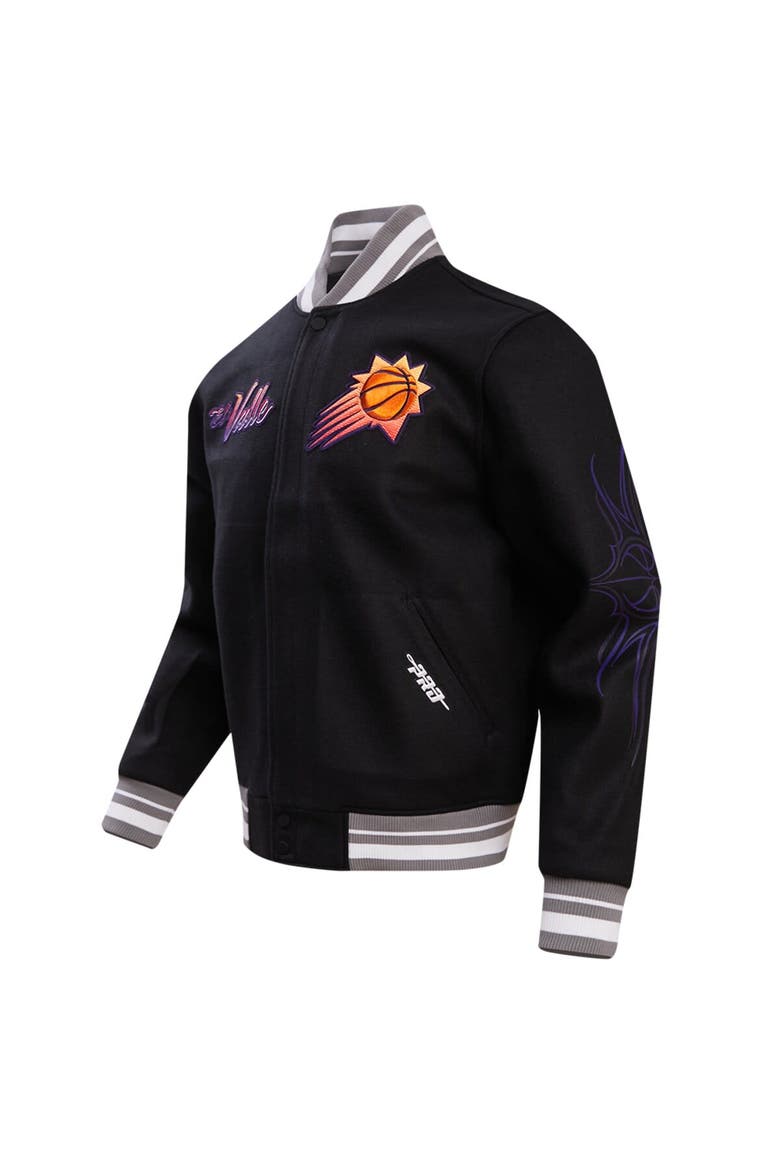 Men's Pro Standard Black Phoenix Suns 2023/24 City Edition Full-Zip Varsity Jacket, Alternate, color, Black