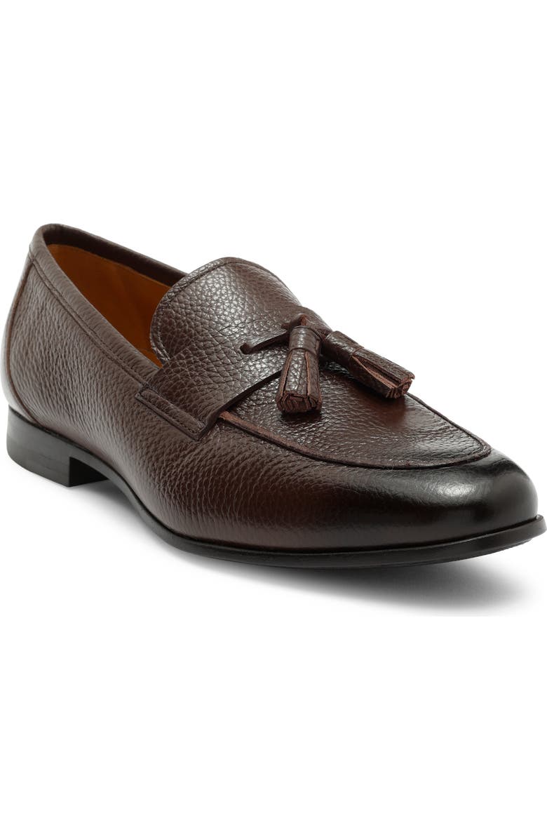 Magnanni Tavarez Tassel Loafer, Main, color, Mid Brown Pebble