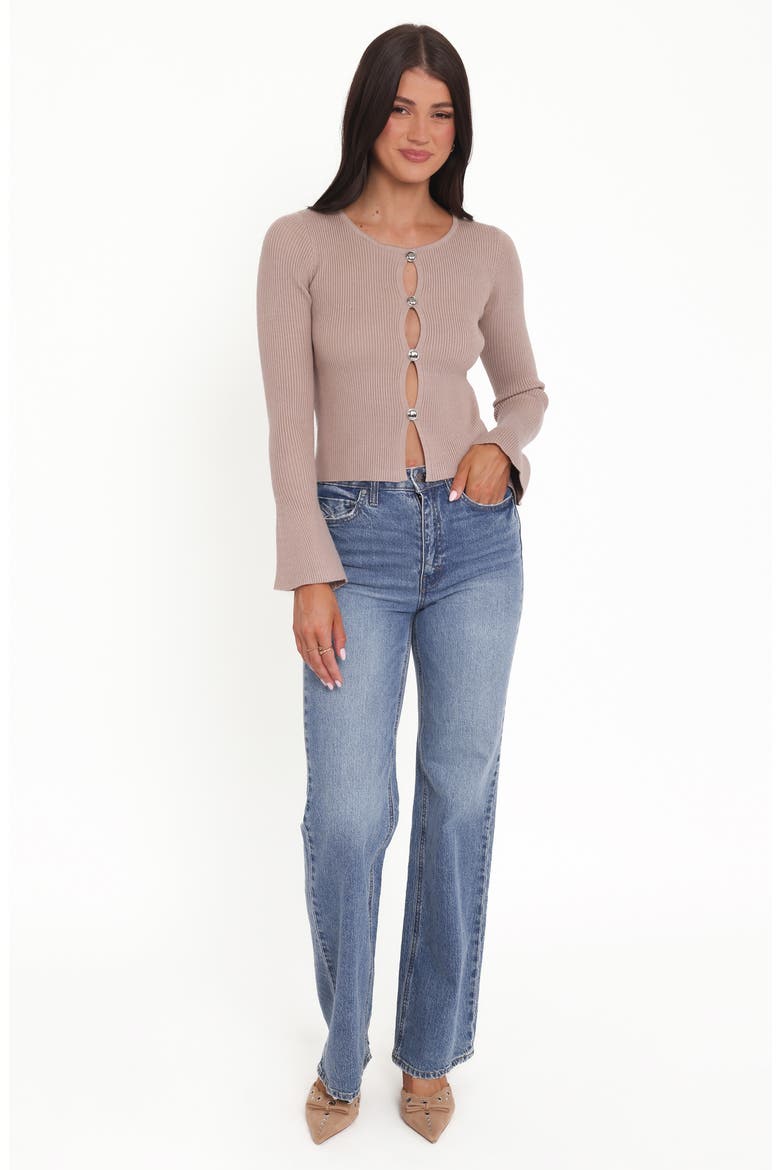 Rosienna Keyhole Cutout Rib Sweater, Alternate, color, TAUPE