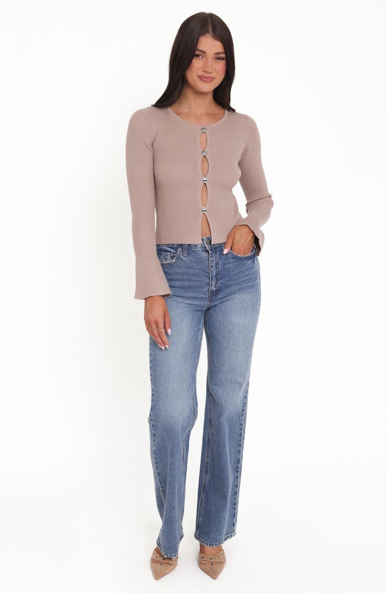 Petal & Pup Rosienna Keyhole Cutout Rib Sweater, Alternate, color, Taupe