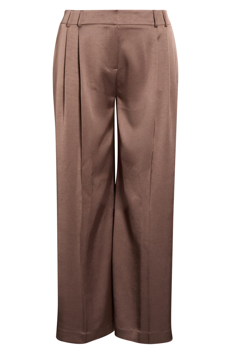 Tahari ASL Pleated Satin Wide Leg Pants, Main, color,