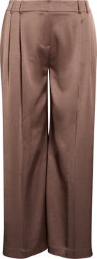 Tahari ASL Pleated Satin Wide Leg Pants
