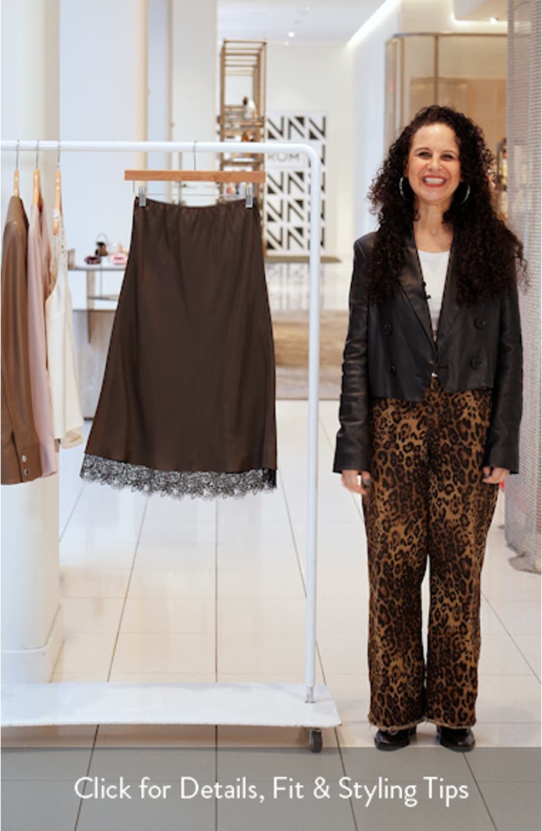 Lace Trim Silk Midi Skirt, sales video thumbnail