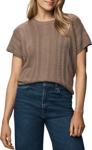 Splendid Raelynn Short Sleeve Pointelle Sweater