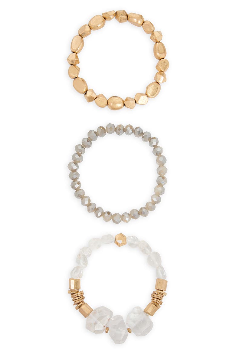 Mixed Crystal Bracelet Set, Alternate, color, GOLD