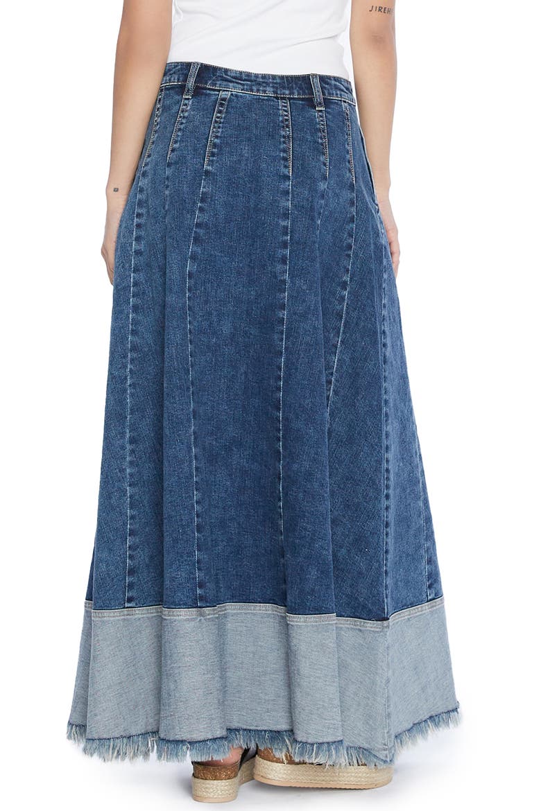 Let's Go Colorblock Denim Maxi Skirt, Alternate, color, PREP BLUE DARK