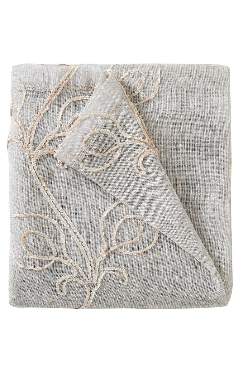 DAINTY HOME Set of 2 Embroidered Sheer Curtain Panels, Alternate, color, Linen