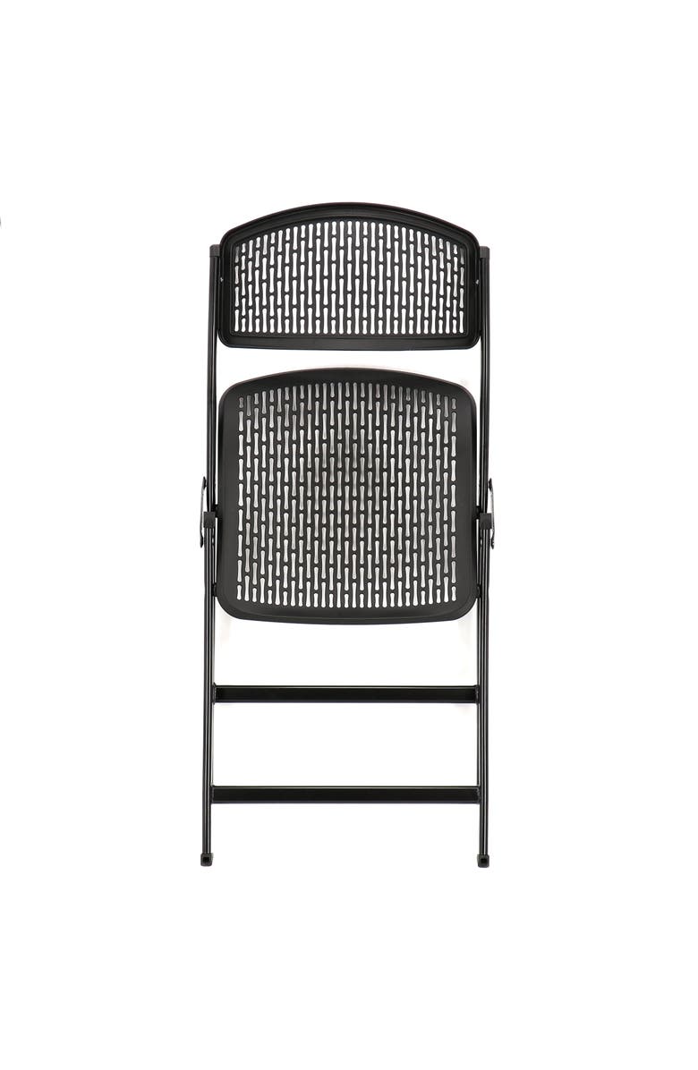 Elama 4 Piece Plastic Mesh Folding Chair, Alternate, color, Black