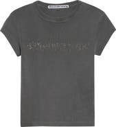 Alexander Wang Hotfix Crystal Logo Baby Tee