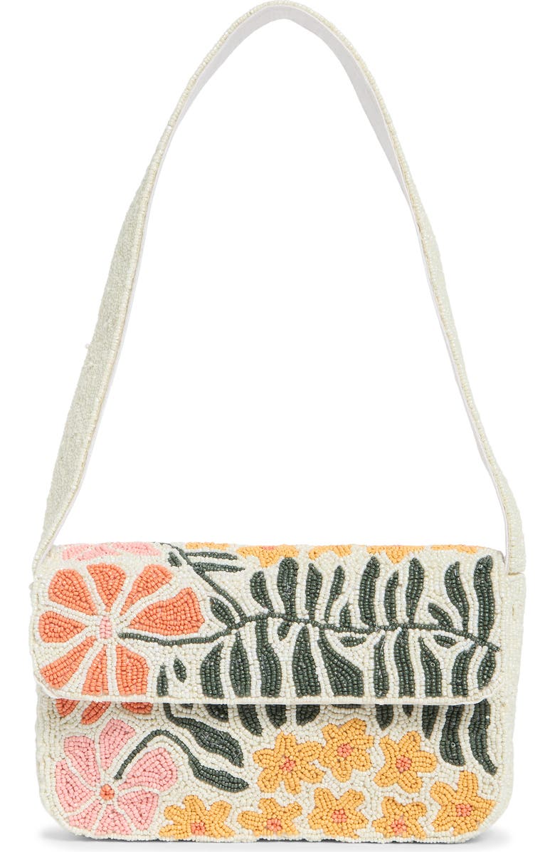 Collection XIIX Floral Beaded Shoulder Bag, Main, color, Ivory Multi