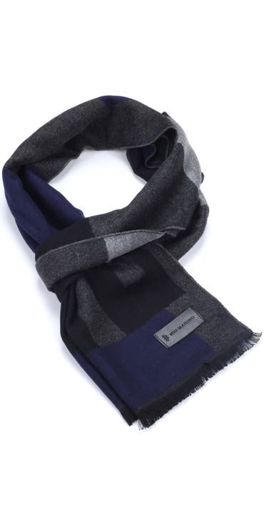 Cashmere-Feel Cotton Patterned Scarf