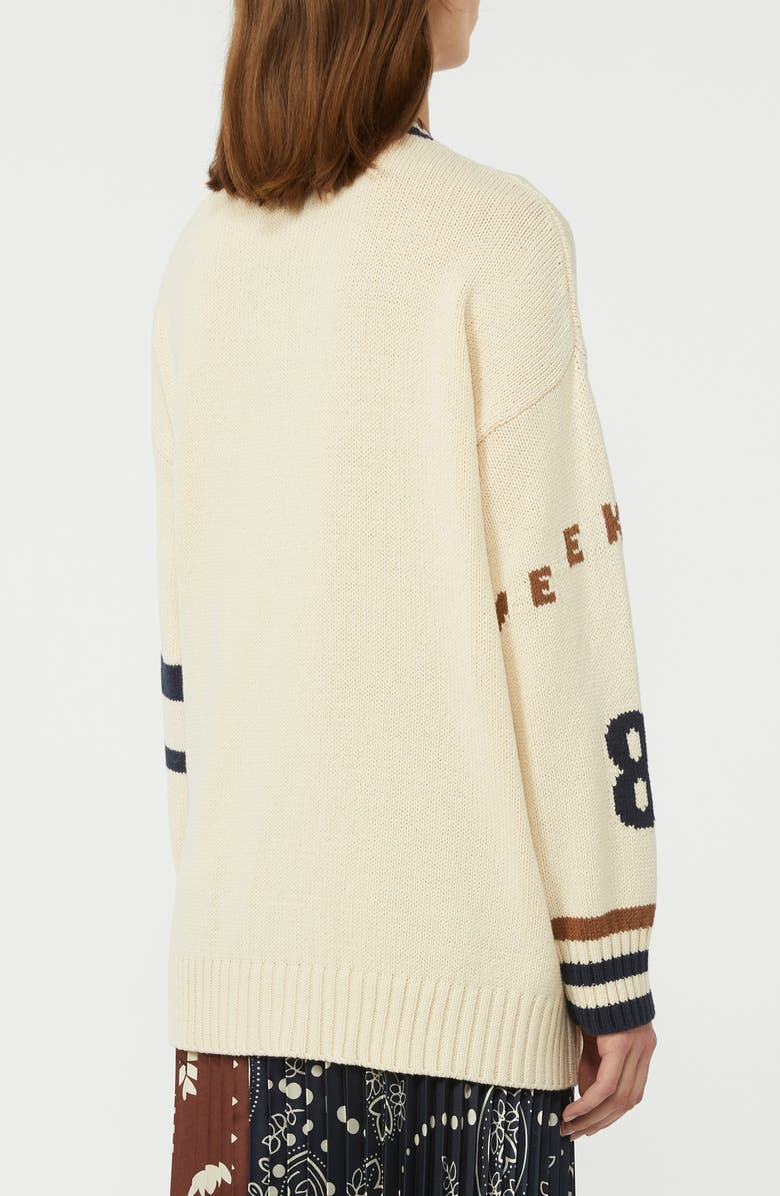 Weekend Max Mara Blasone Oversize Jacquard Cardigan, Alternate, color, Black