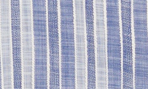 Robert Barakett Penning Stripe Short Sleeve Button-up Shirt In Blue
