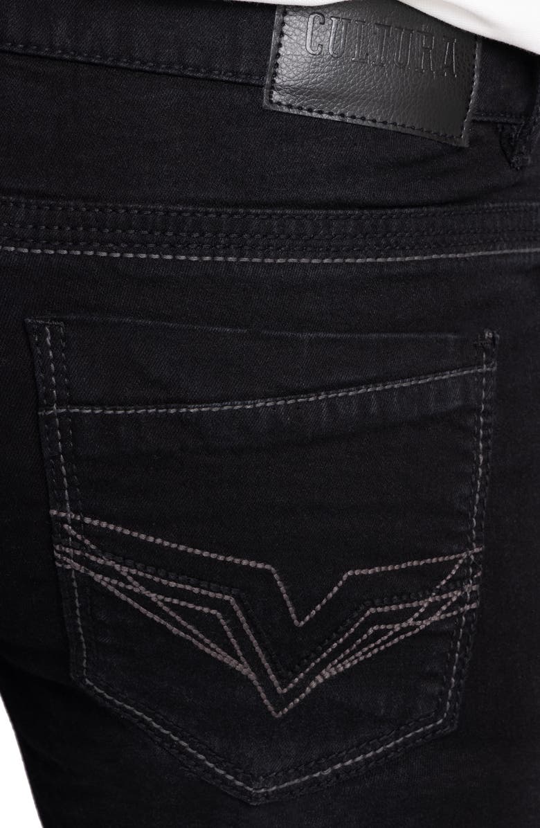 XRAY Cultura Saddle Stitch Straight Leg Denim Shorts, Alternate, color, Black Wash