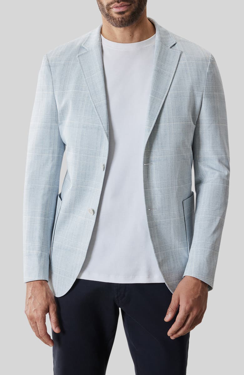 Robert Barakett Vorn Plaid Knit Sport Coat, Main, color, Powder Blue