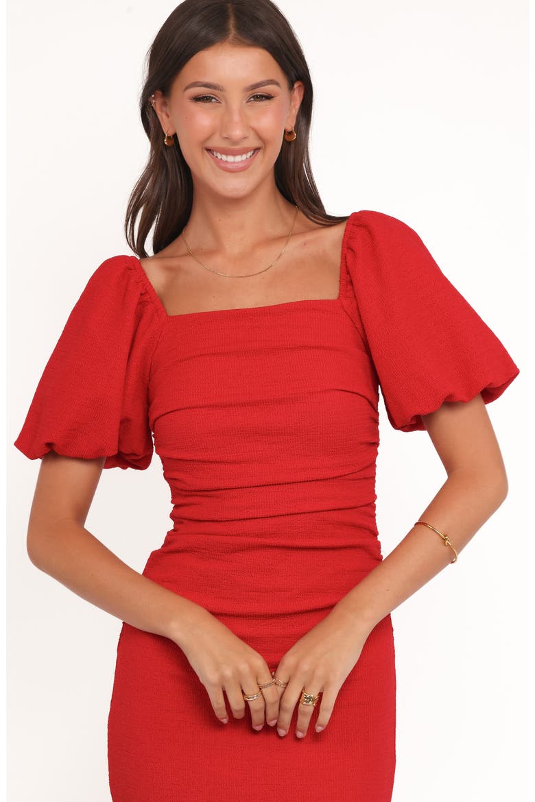 Cary Ruched Sheath Dress, Alternate, color, RED