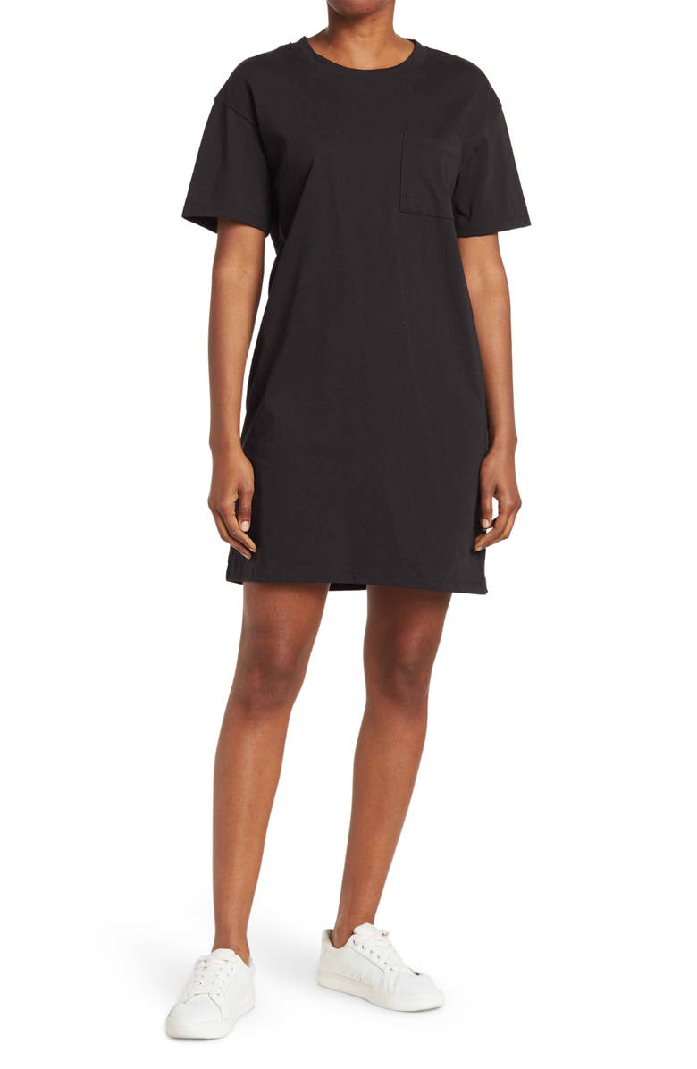Madewell Tina Solid Cotton T-Shirt Dress, Main, color, 