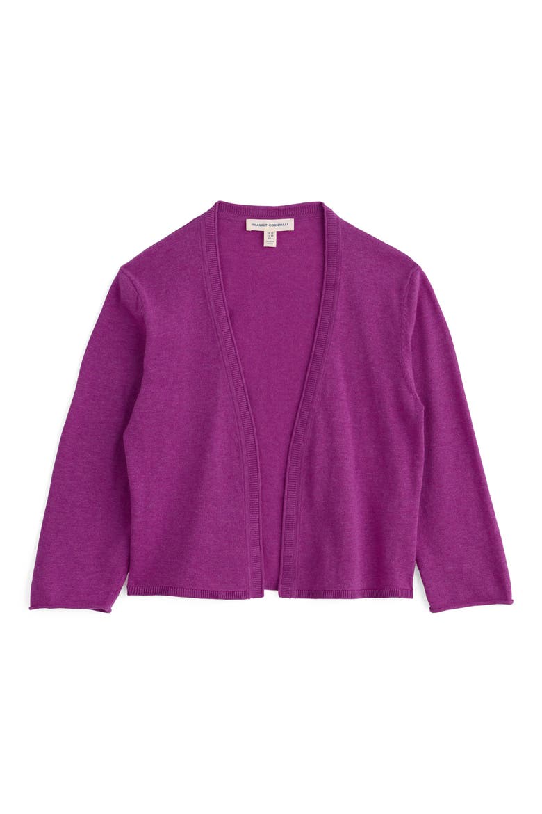 Vanessa Open Front Organic Cotton Crop Cardigan, Alternate, color, ORCHID