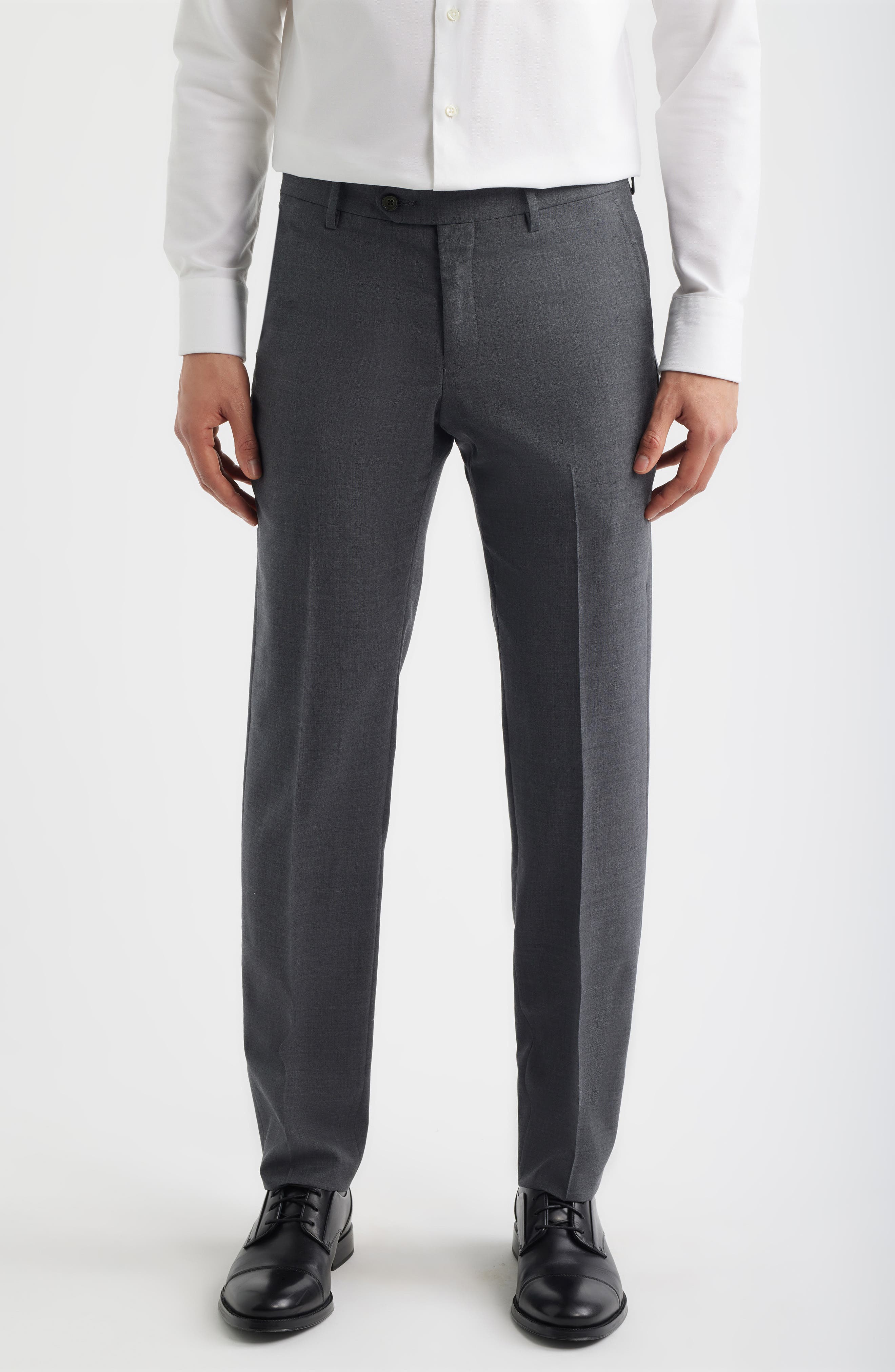 Flat Front Tropical Weight Wool Dress Pants