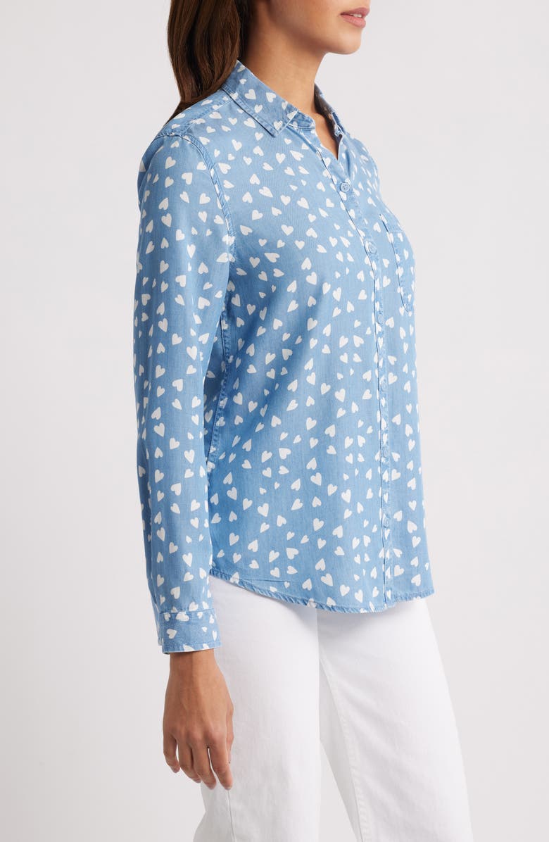 beachlunchlounge Kaylee Long Sleeve Chambray Button-Up Shirt, Alternate, color, 