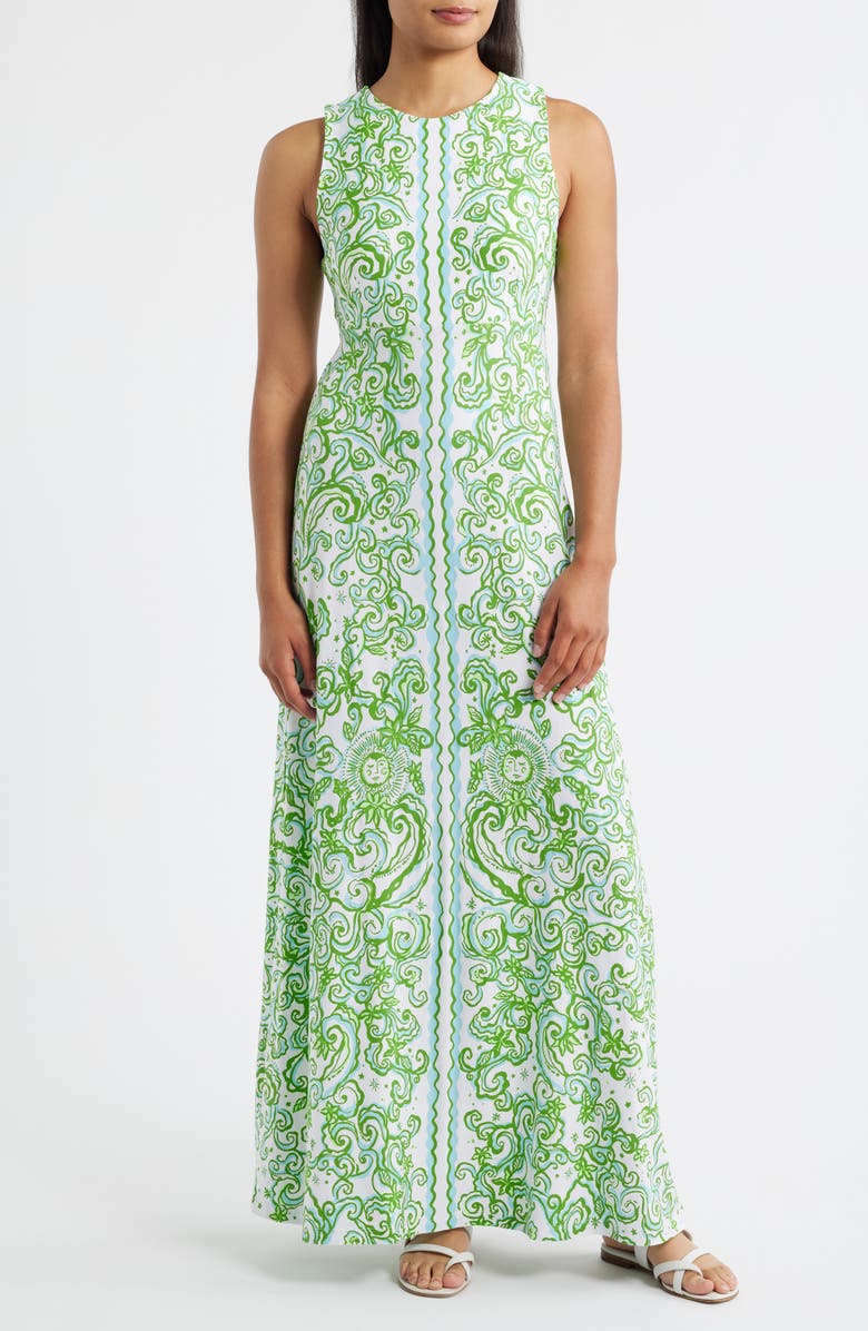 Lilly Pulitzer<sup>®</sup> Ellison Sleeveless Maxi Sundress, Main, color, Resort White Sol Mates
