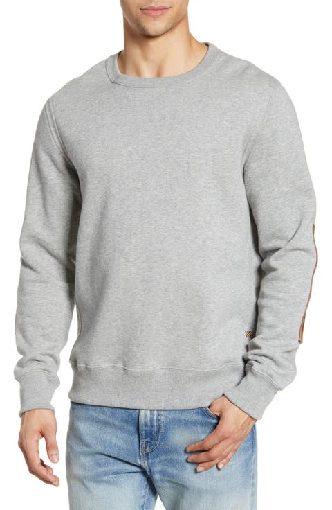 Dover Crewneck Sweatshirt with Leather Elbow Patches
