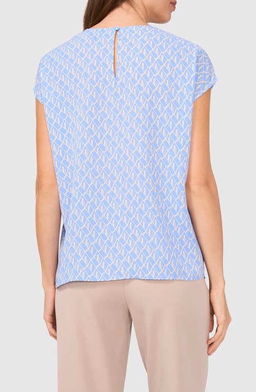 Halogenr Halogen(r) Geo Print Cap Sleeve Shell In Blue Fog