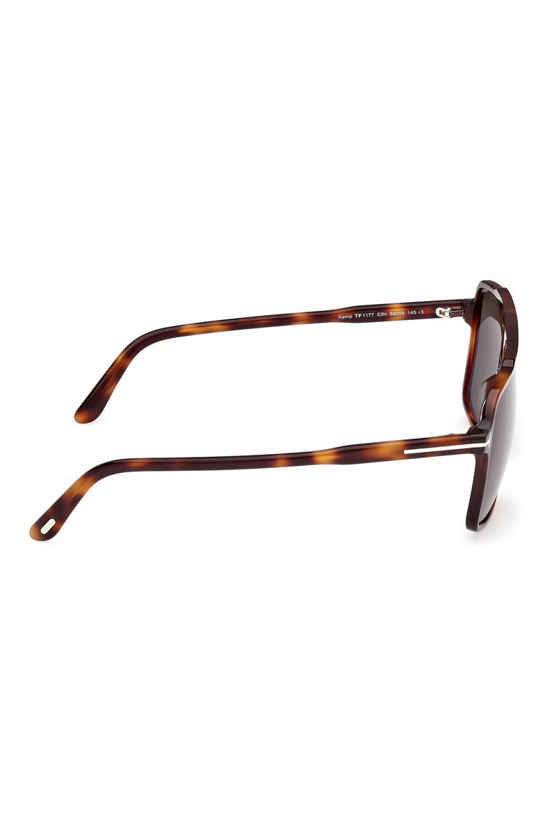 Kemp 59mm Navigator Sunglasses, Alternate, color, HAVANA / T LOGO / GREEN LENSES