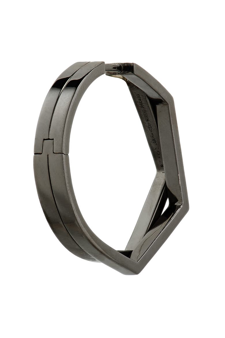 Antifer 2-Row Diamond Pavé Huggie Hoop Earring, Alternate, color, BLACK GOLD