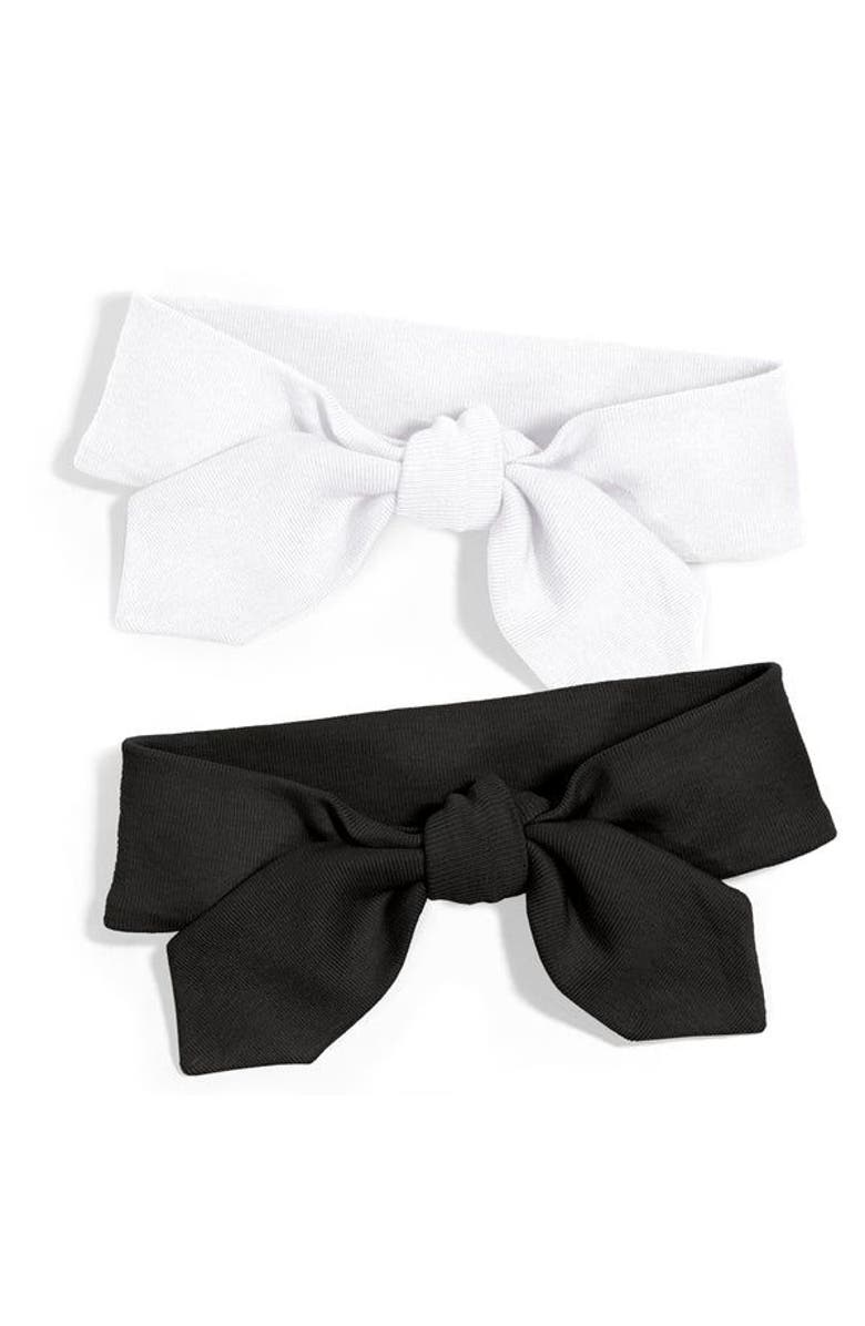 CITY THREADS 100% Cotton Knotted Headband 2-Pack, Main, color, Black/White