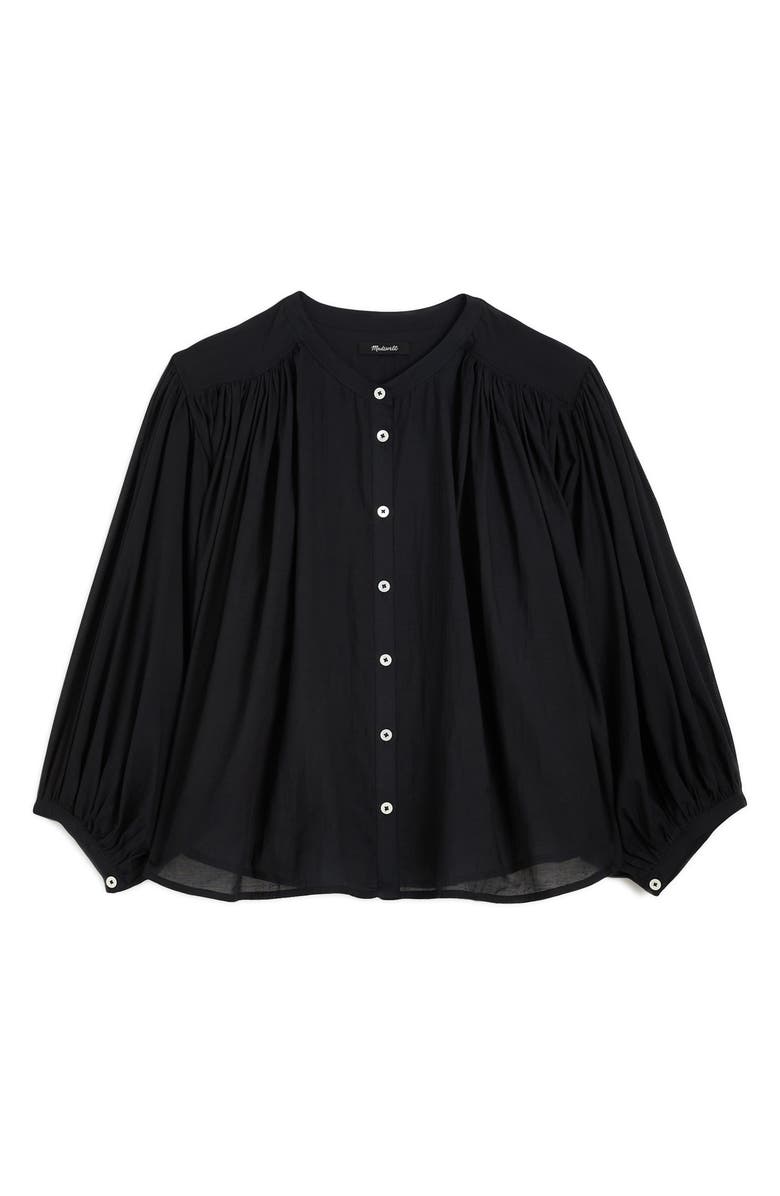 Madewell Shirred Voile Button-Up Top, Alternate, color, 