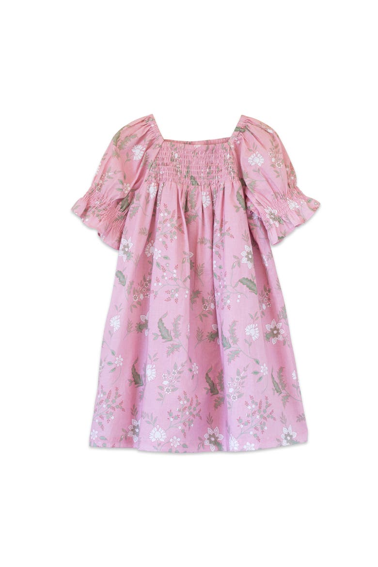 Olivia Dress with Smocking, Main, color, Pink & Green