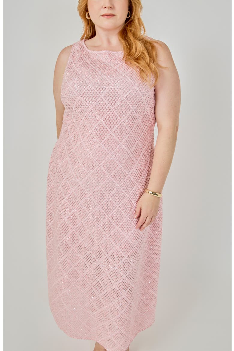 Textured Sleeveless Maxi Dress, Alternate, color, PINK