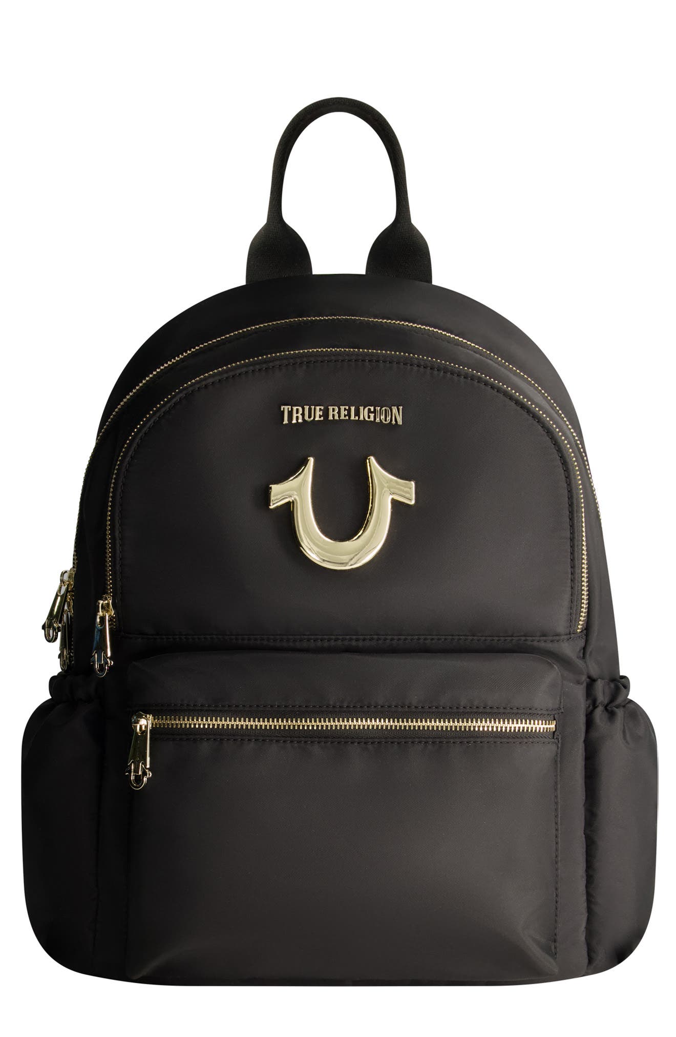 True Religion Horseshoe Nylon Backpack, Main, color, Black